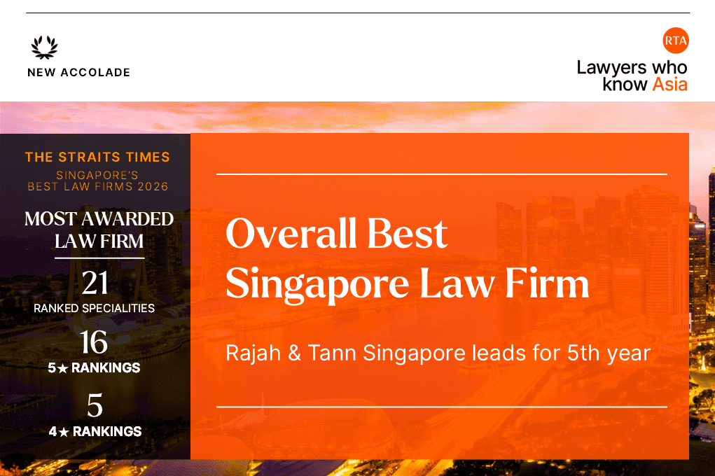 Rajah & Tann is overall Best Law Firm in Singapore in ST Best Law Firms survey 2026